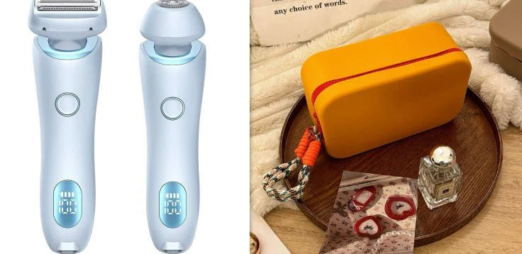 آلة إزالة الشعر 2 في 1، ماكينة حلاقة كهربائية قابلة لإعادة الشحن بمنفذ USB للنساء، ماكينة حلاقة للجسم والوجه والساقين والإبطين ومنطقة البكيني واليدين والعانة، مزيل شعر