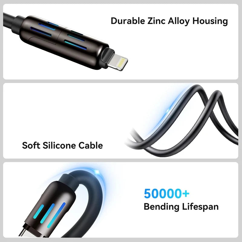 كابل شحن USB متعدد 4 في 1