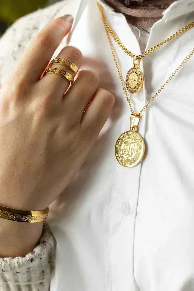 Ayatul Kursi Spiral Ring – Adjustable Islamic Calligraphy Ring | Arabic Engraved Quran Verse Jewelry for Daily Wear