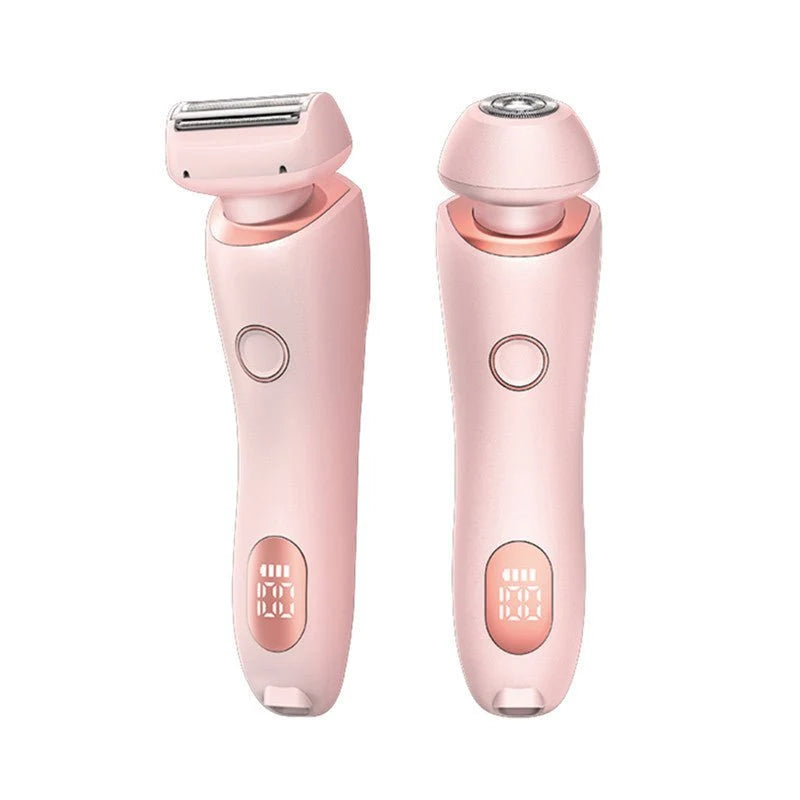 آلة إزالة الشعر 2 في 1، ماكينة حلاقة كهربائية قابلة لإعادة الشحن بمنفذ USB للنساء، ماكينة حلاقة للجسم والوجه والساقين والإبطين ومنطقة البكيني واليدين والعانة، مزيل شعر