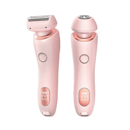 آلة إزالة الشعر 2 في 1، ماكينة حلاقة كهربائية قابلة لإعادة الشحن بمنفذ USB للنساء، ماكينة حلاقة للجسم والوجه والساقين والإبطين ومنطقة البكيني واليدين والعانة، مزيل شعر
