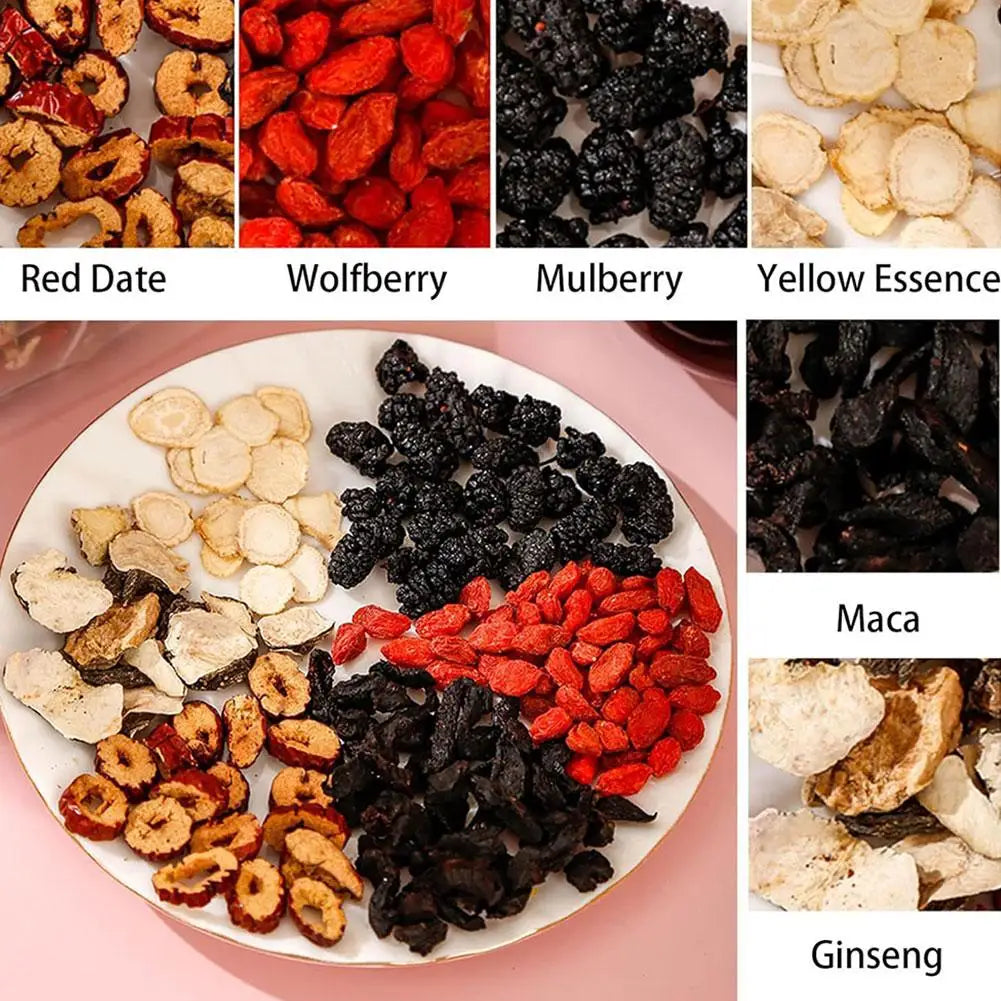 Natural Ginseng Five Treasure Tea Bags – Herbal Blend with Goji Berry, Red Dates & Botanical Ingredients