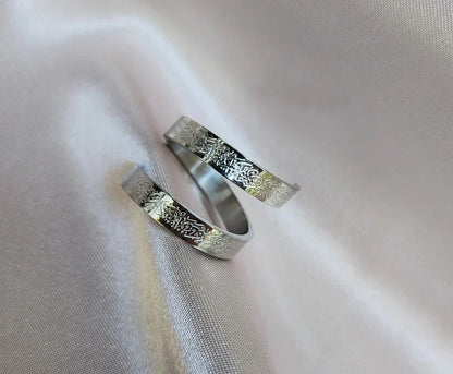 Ayatul Kursi Spiral Ring – Adjustable Islamic Calligraphy Ring | Arabic Engraved Quran Verse Jewelry for Daily Wear